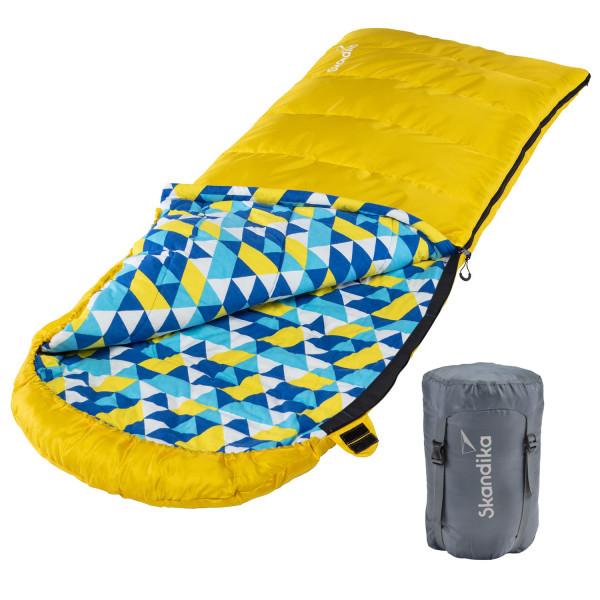 Skandika Dundee Sac de couchage couverture, zip à gauche, jaune
