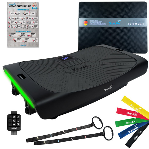 SKANDIKA Plateforme vibrante 4D V3000 avec tapis anti-vibrations (noir)