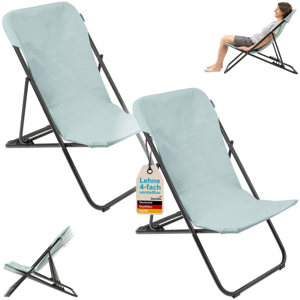Chaise de camping Solmo (sauge, Lot de 2)