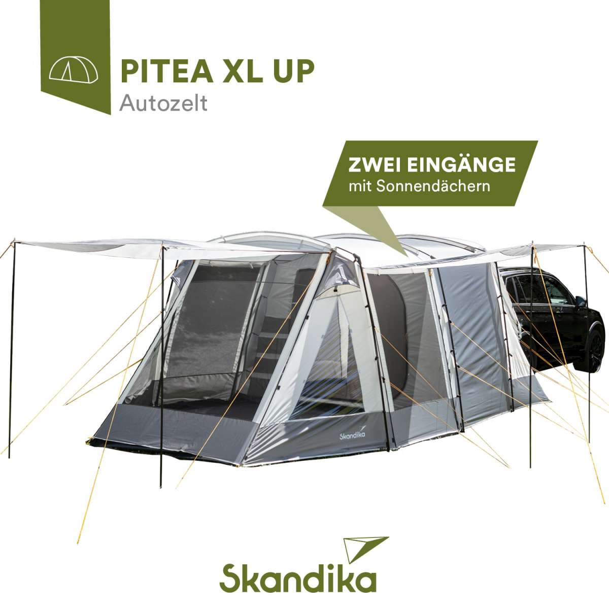Hasika Tente De Camping SUV Hayon – Auvent Imperméable 3000mm, Filet Anti-Moustiques, UPF 50+, Universel Pour SUV/Van, Noir