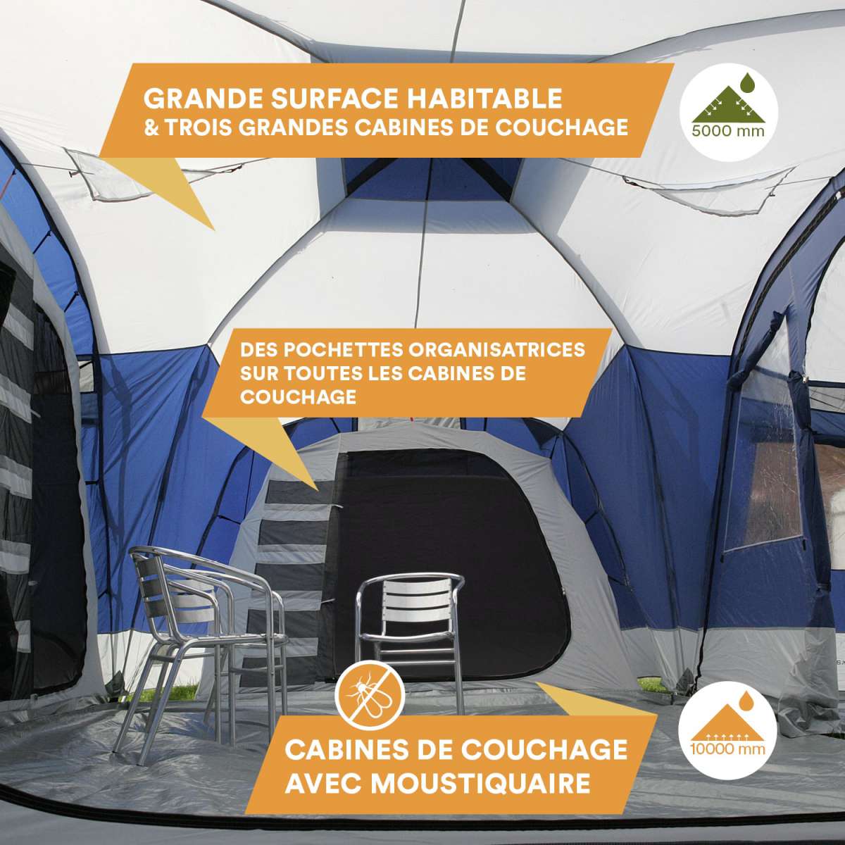 Tente Enfant Nukido NK-401 – 120x120x160 Cm – Structure Pliable – Bleu Marine – Cabane De Jeu Intérieur/Extérieur – Dès 2 Ans