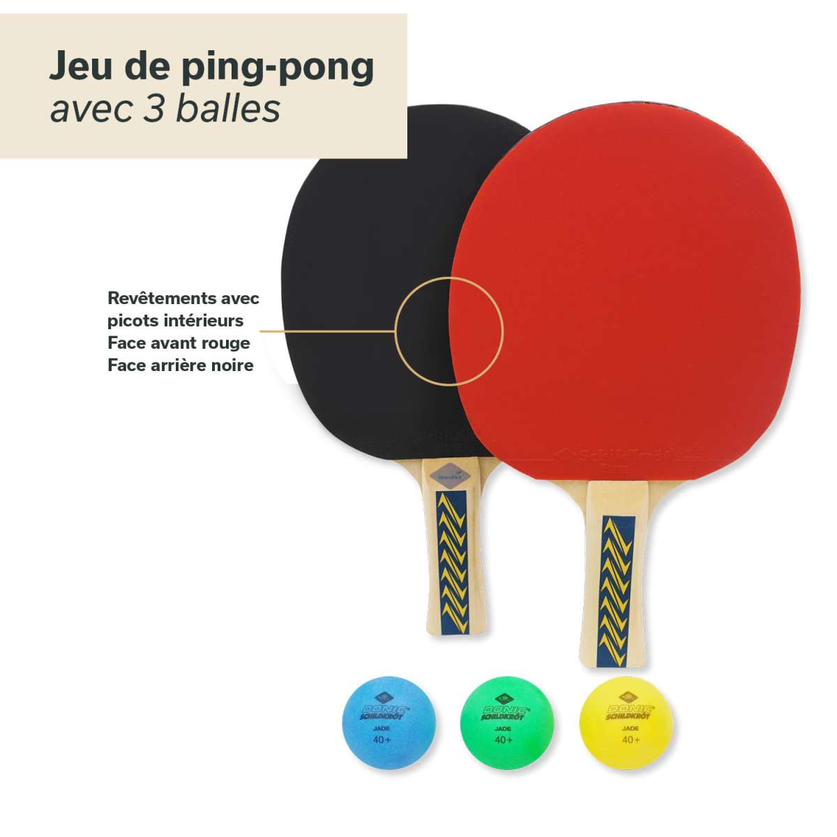 Lot De 2 Raquettes De Ping-pong Avec Sacoche - Neuf, Générique