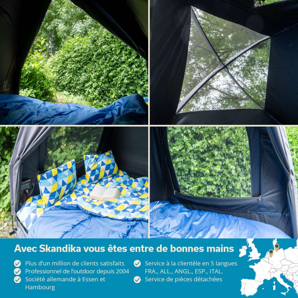 SoBuy Lit de Camp Pliant, Tente de Camping en Alu, Voyage Camping avec